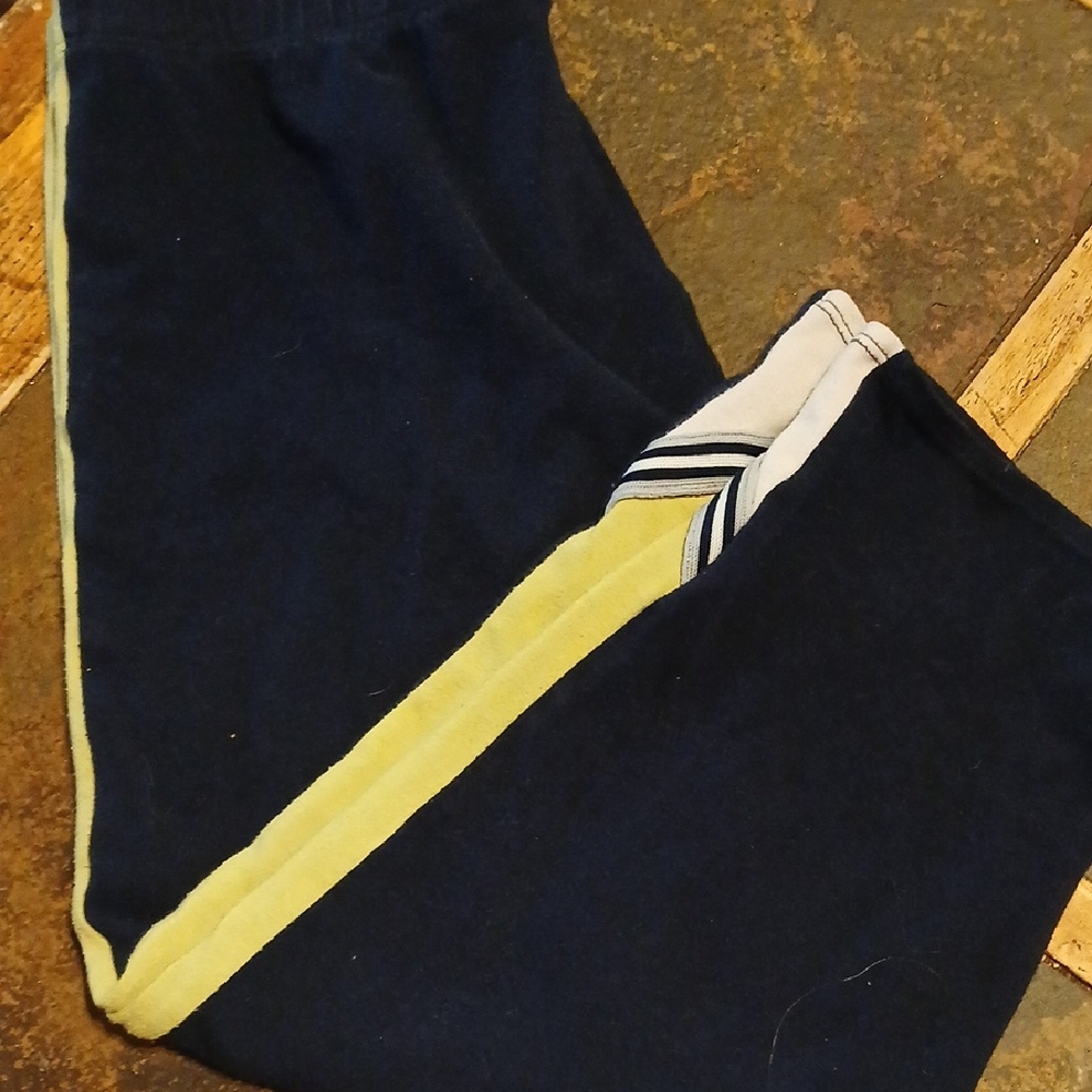 Navy and Yellow Striped Capris
